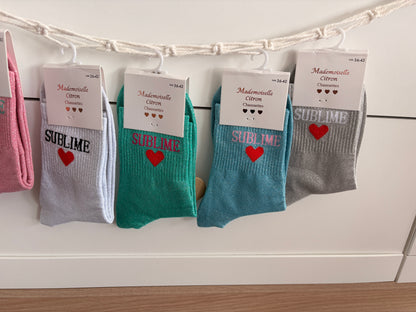 Chaussettes hautes pailletées “Sublime”