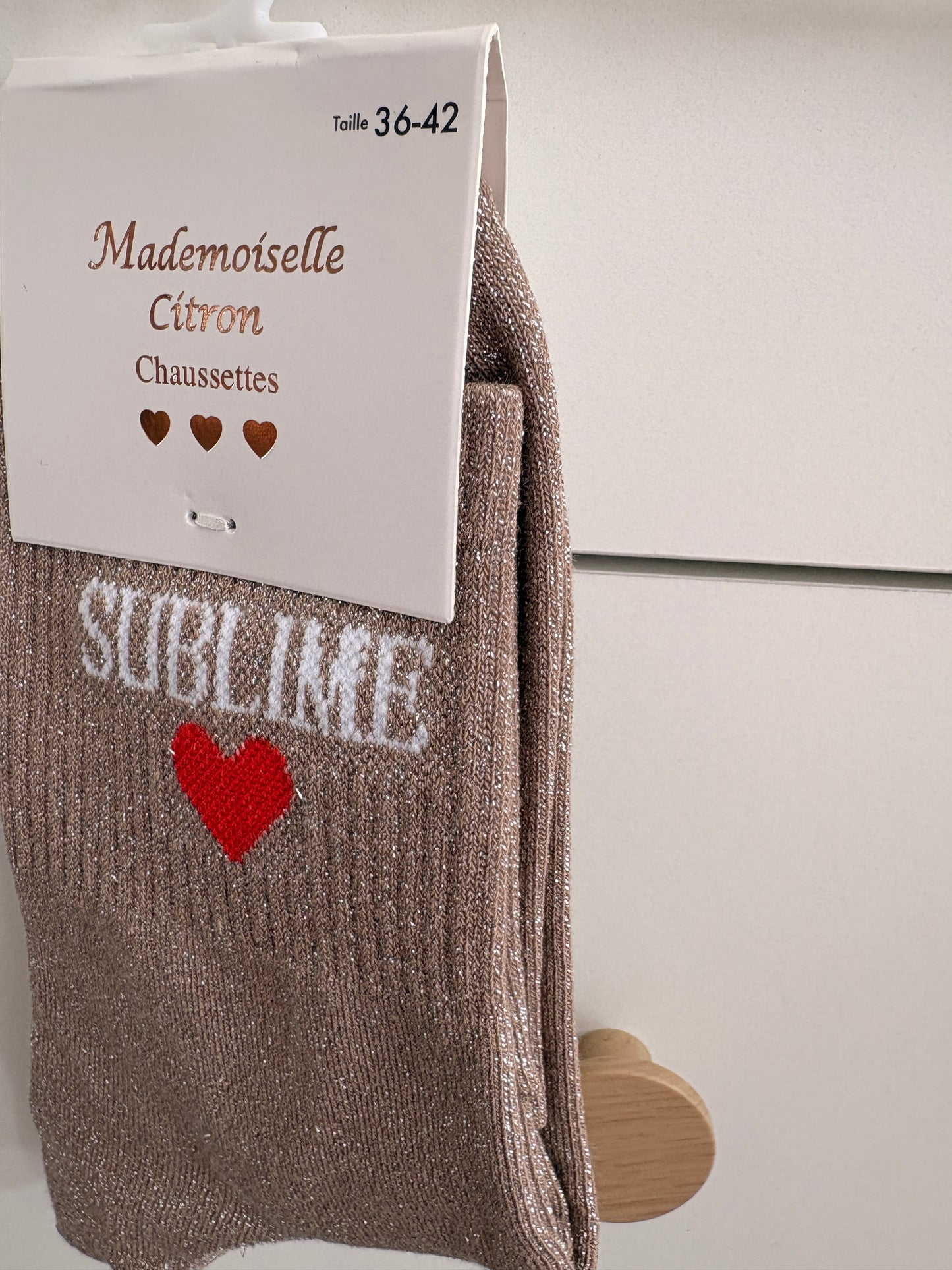 Chaussettes hautes pailletées “Sublime”