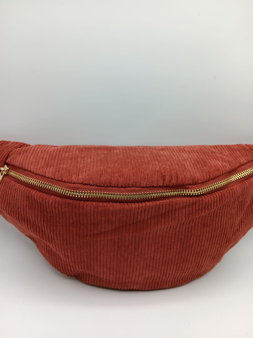 Sac banane velours côtelé terracotta rouille