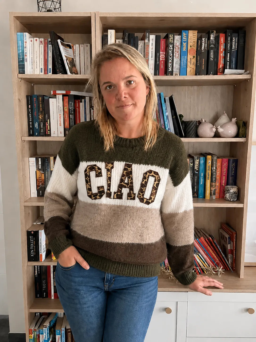 Pull en maille femme CIAO kaki vert
