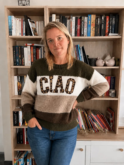 Pull en maille femme CIAO kaki vert