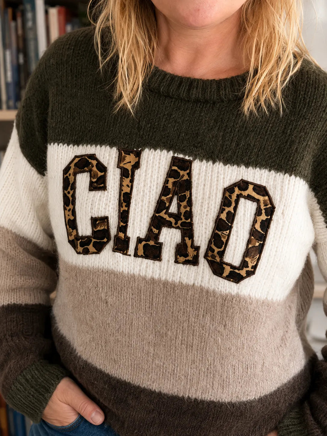 Pull en maille femme CIAO kaki vert