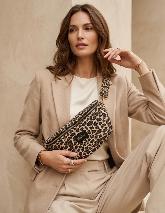 Sac Banane Matelassée Léopard – Sac Ceinture Femme Réglable