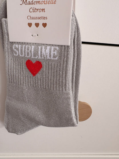 Chaussettes hautes pailletées “Sublime”