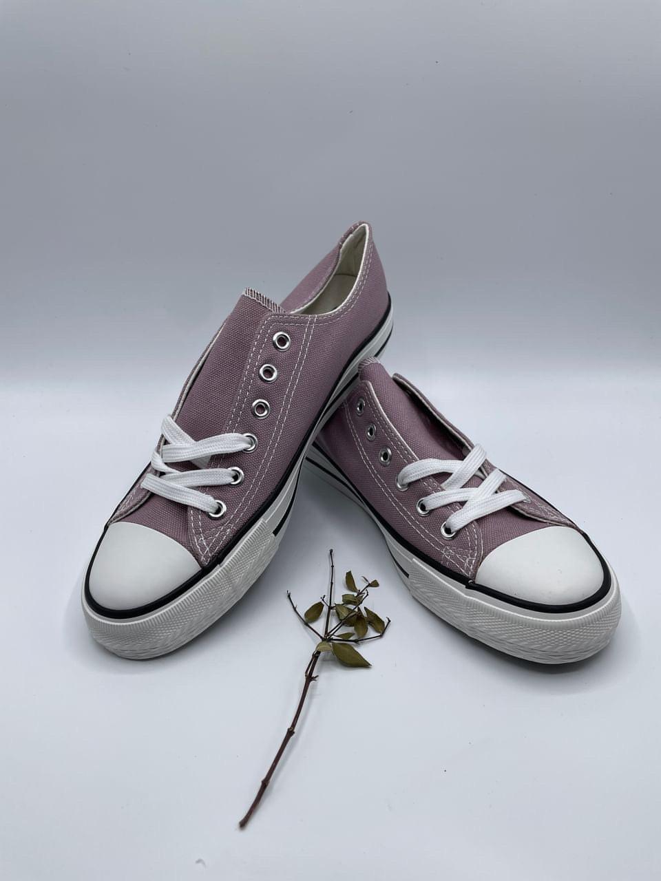 Chaussures baskets basses toile violet style Converse