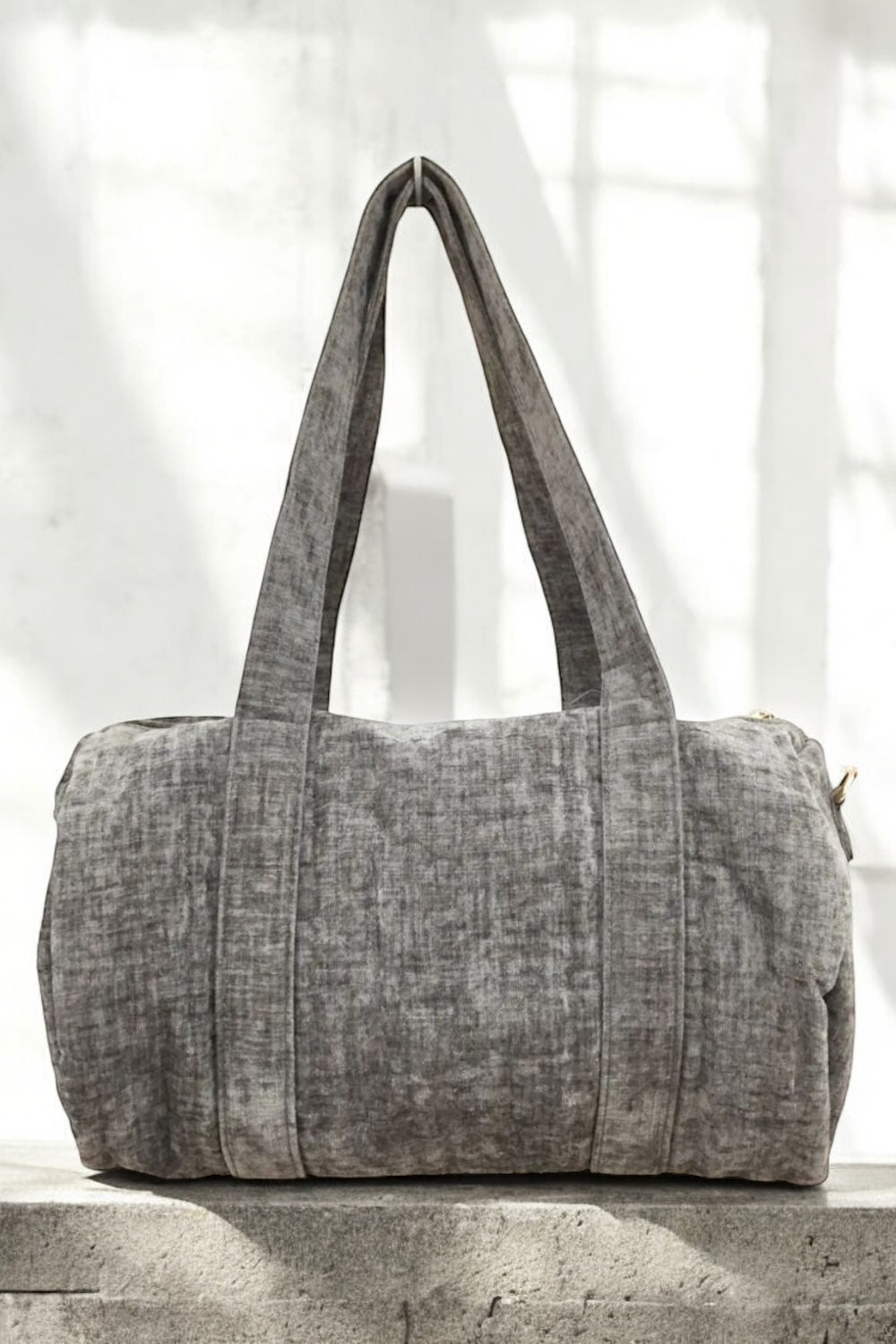 Sac week-end de voyage polochon velours cotelé texturé nuances de gris