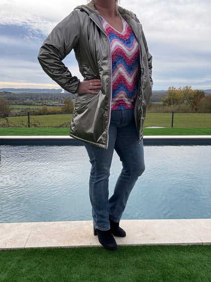 Laura Jo - Imperméable long doublé en fausse fourrure couleur bronze