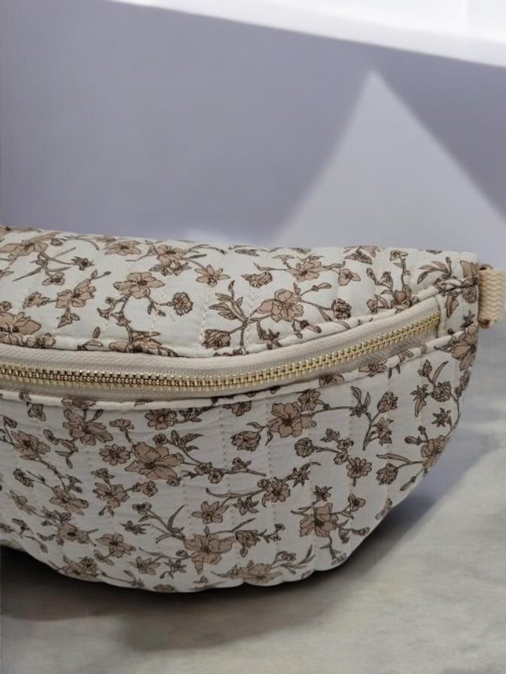 Sac banane coton matelassé liberty motif fleuris beige