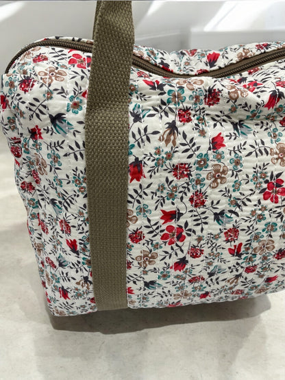 Sac week end voyage coton matelassé liberty taupe