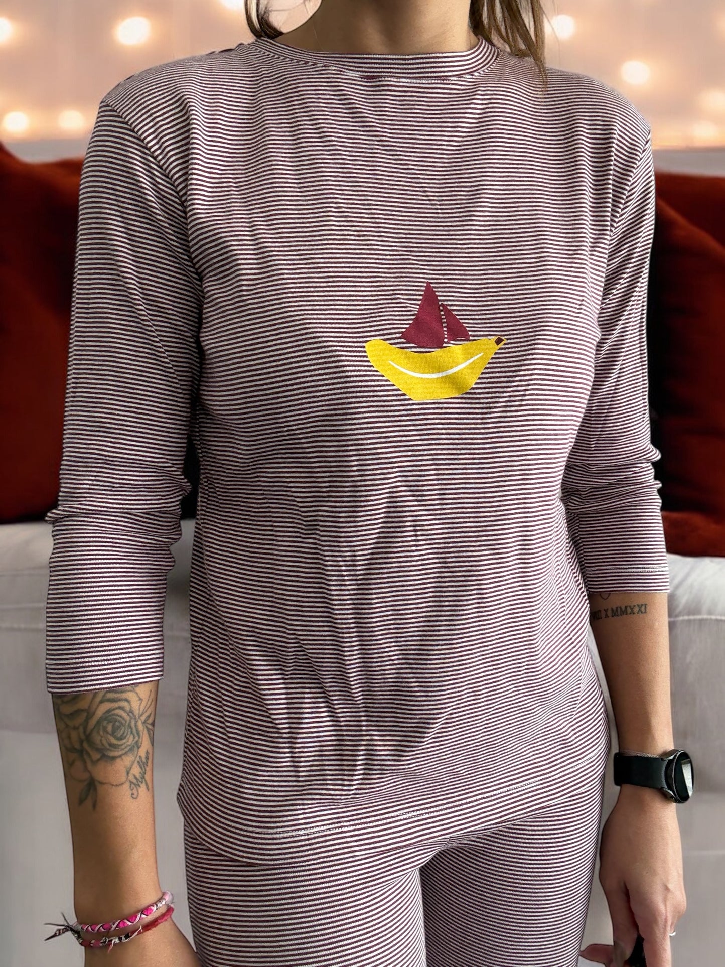 Pyjama en coton de la marque Petit Bateau avec manches 3/4