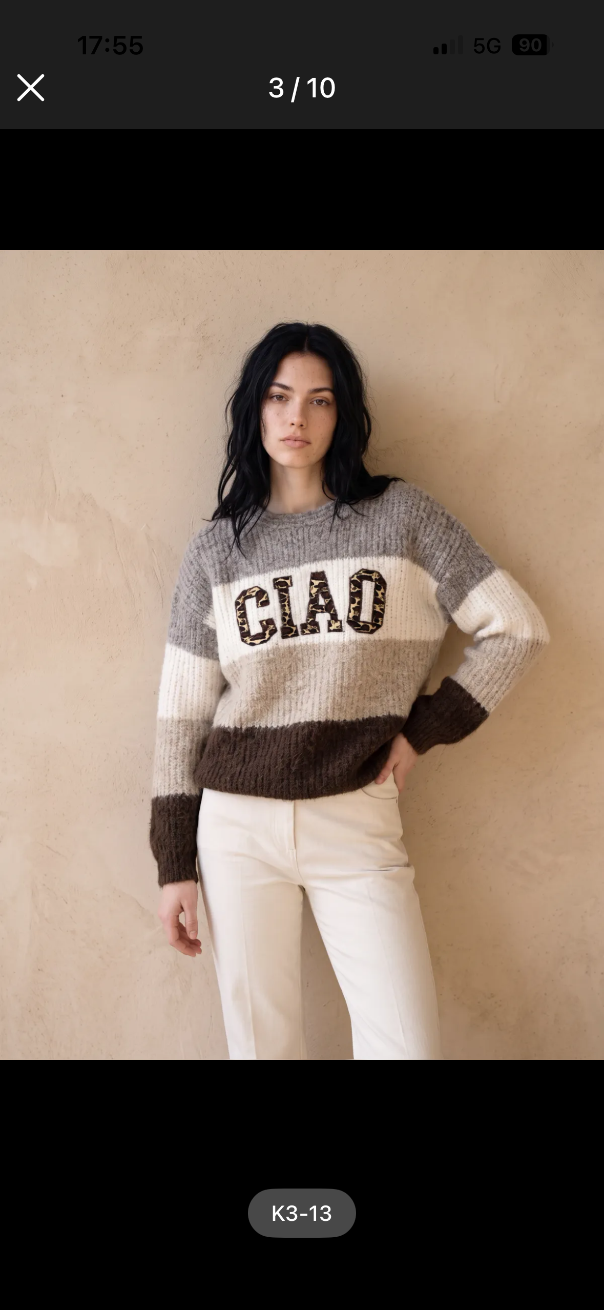 Pull en maille femme CIAO gris marron