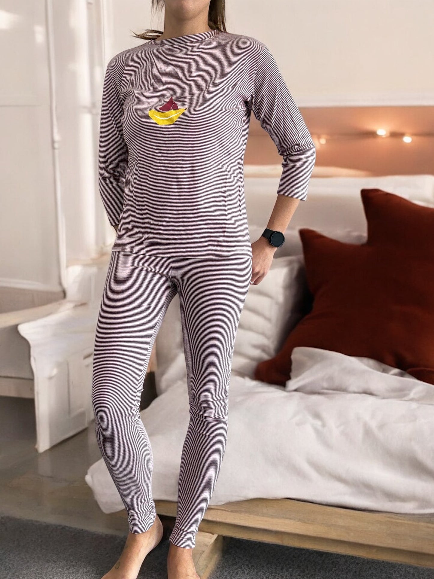 Pyjama en coton de la marque Petit Bateau avec manches 3/4