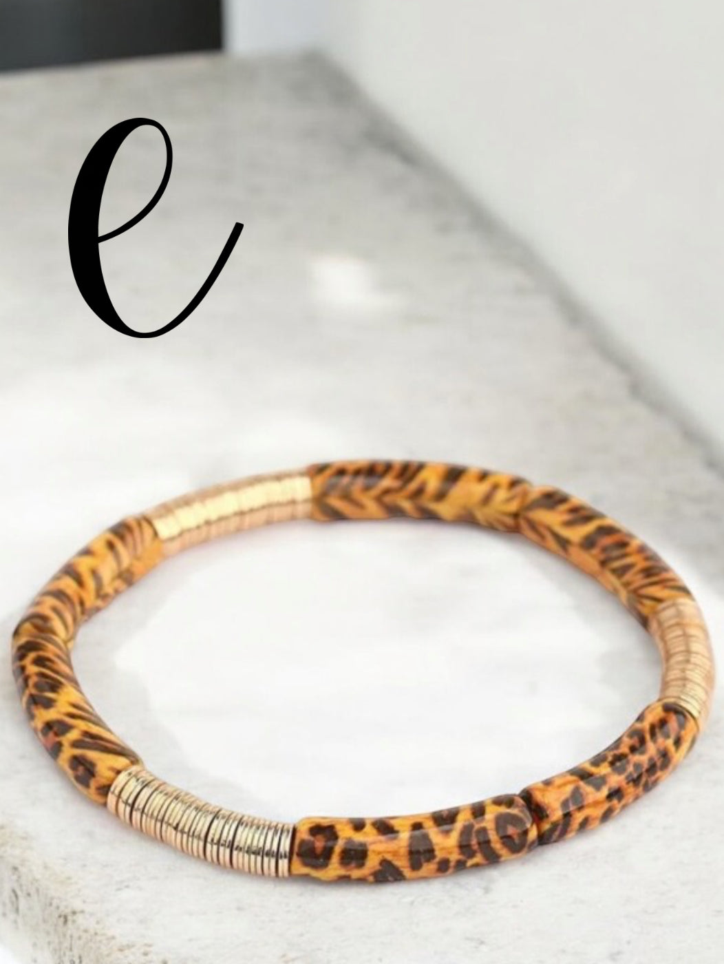 Bracelets résines élastiques motifs léopard (5 modèles)