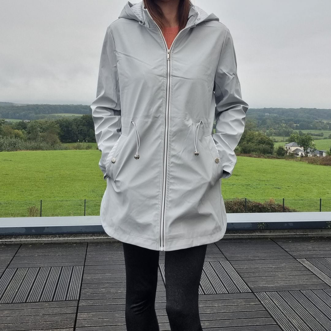 New Lolo - Manteau mi long léger imperméable gris