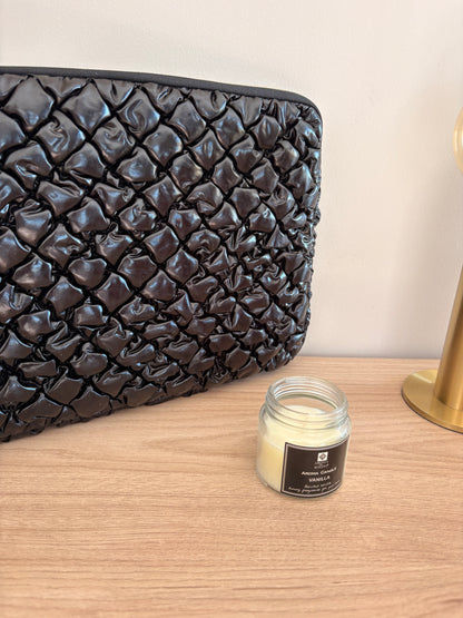 Housse Ordinateur 14 Pouces Noire Matelassée - Pochette Classique Femme