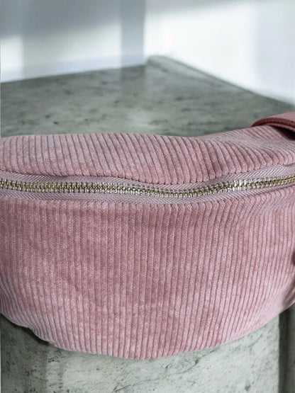 Sac banane velours cotelé couleur rose