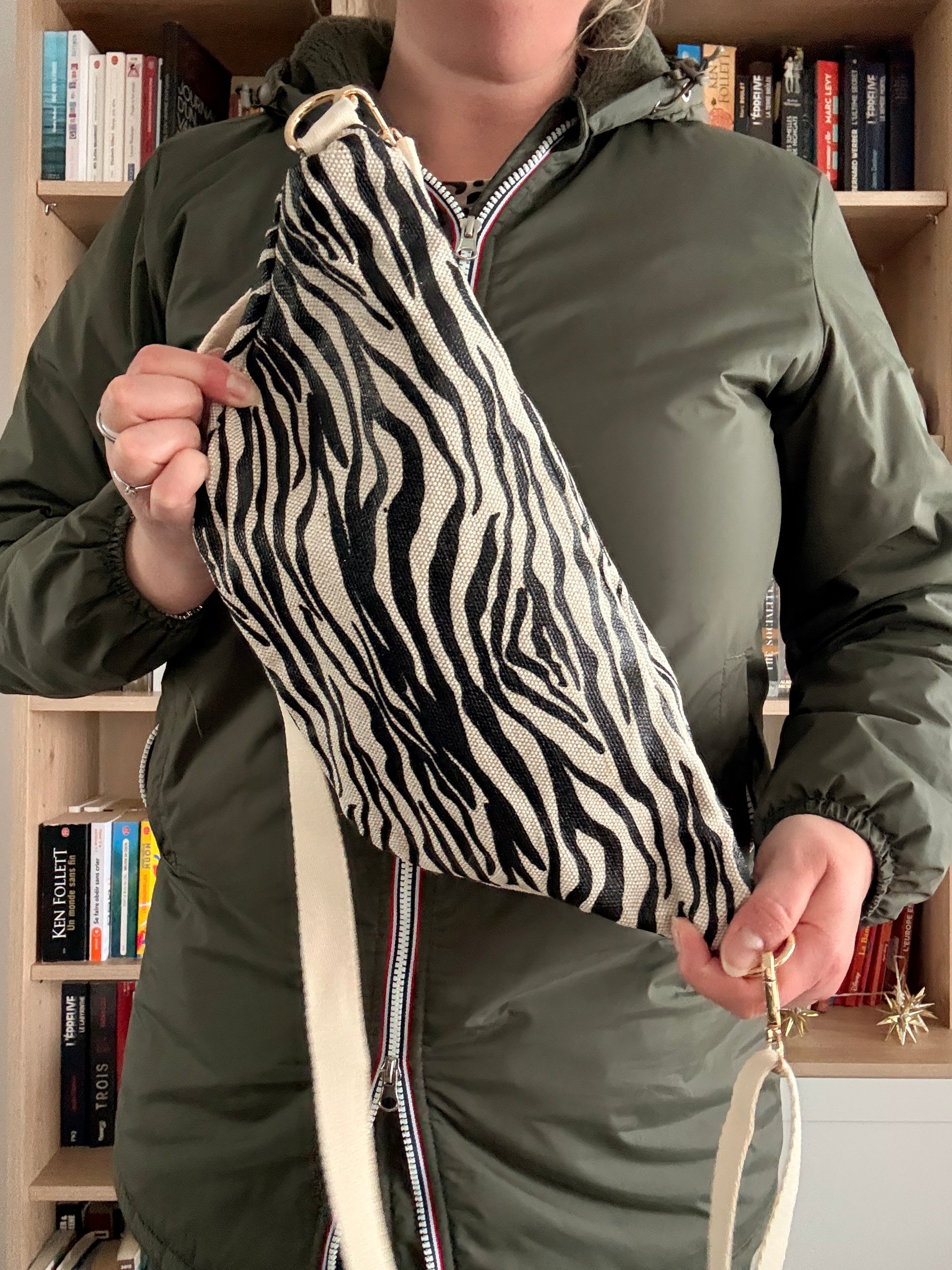 Sac Banane Imprimé Zèbre Noir Blanc - Style Animalier Tendance Femme