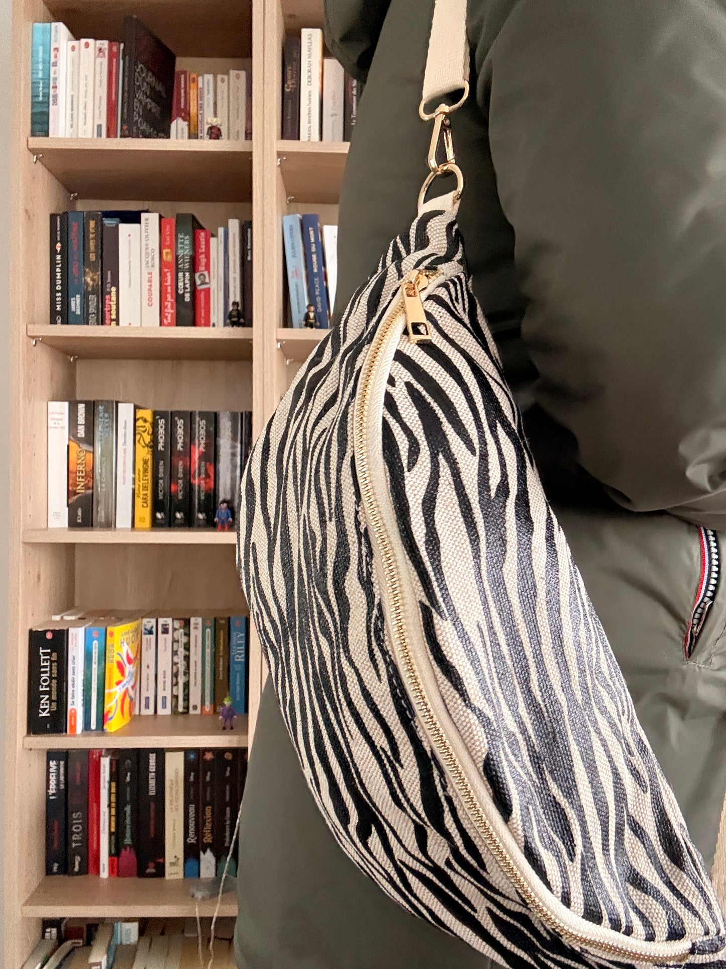 Sac Banane Imprimé Zèbre Noir Blanc - Style Animalier Tendance Femme