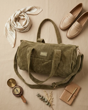Sac Polochon Velours Irisé Marron
