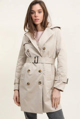 Attrait Paris - Manteau trench style couleur Sable
