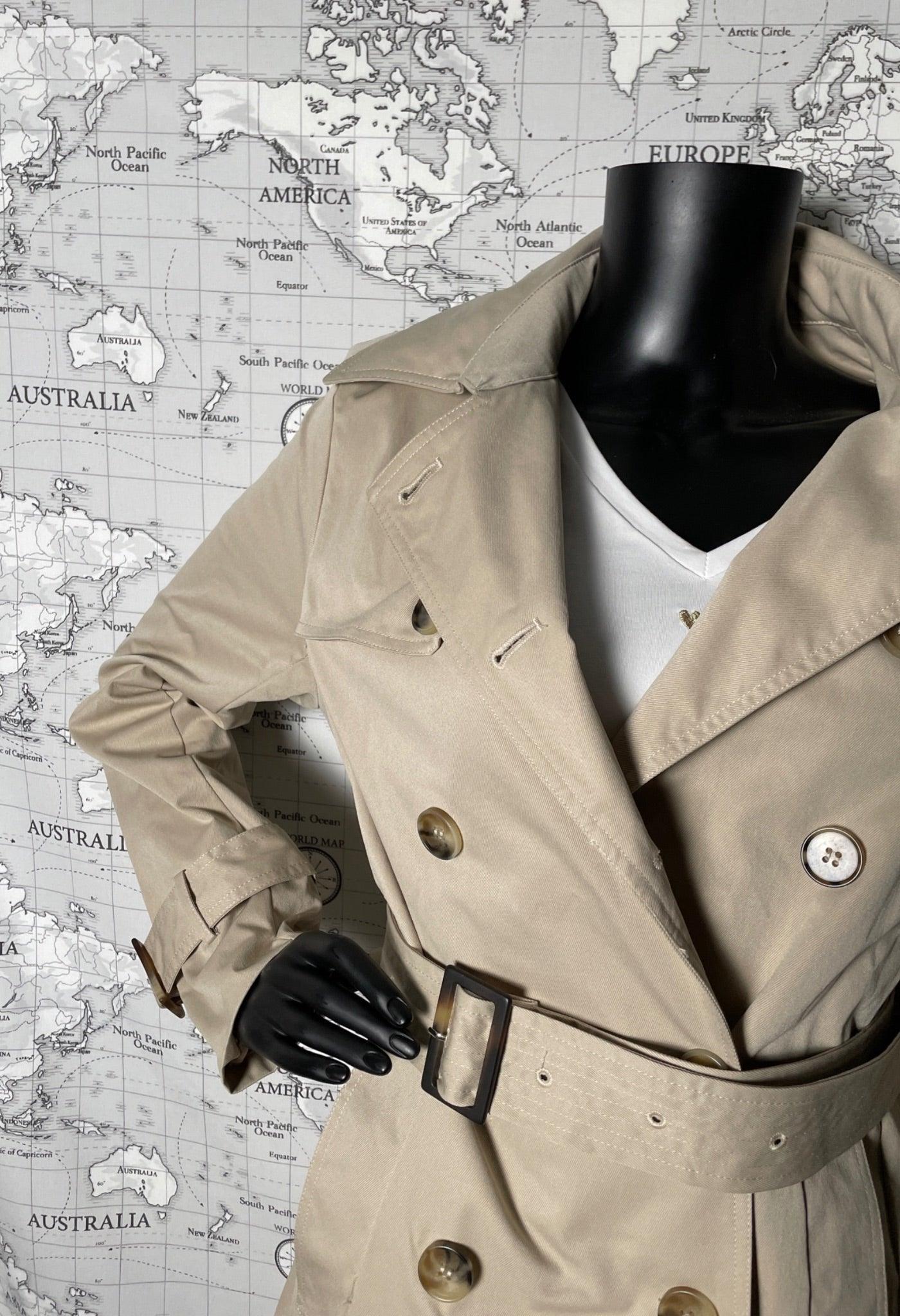 Attrait Paris - Manteau trench style couleur sable - Le Petit Placard