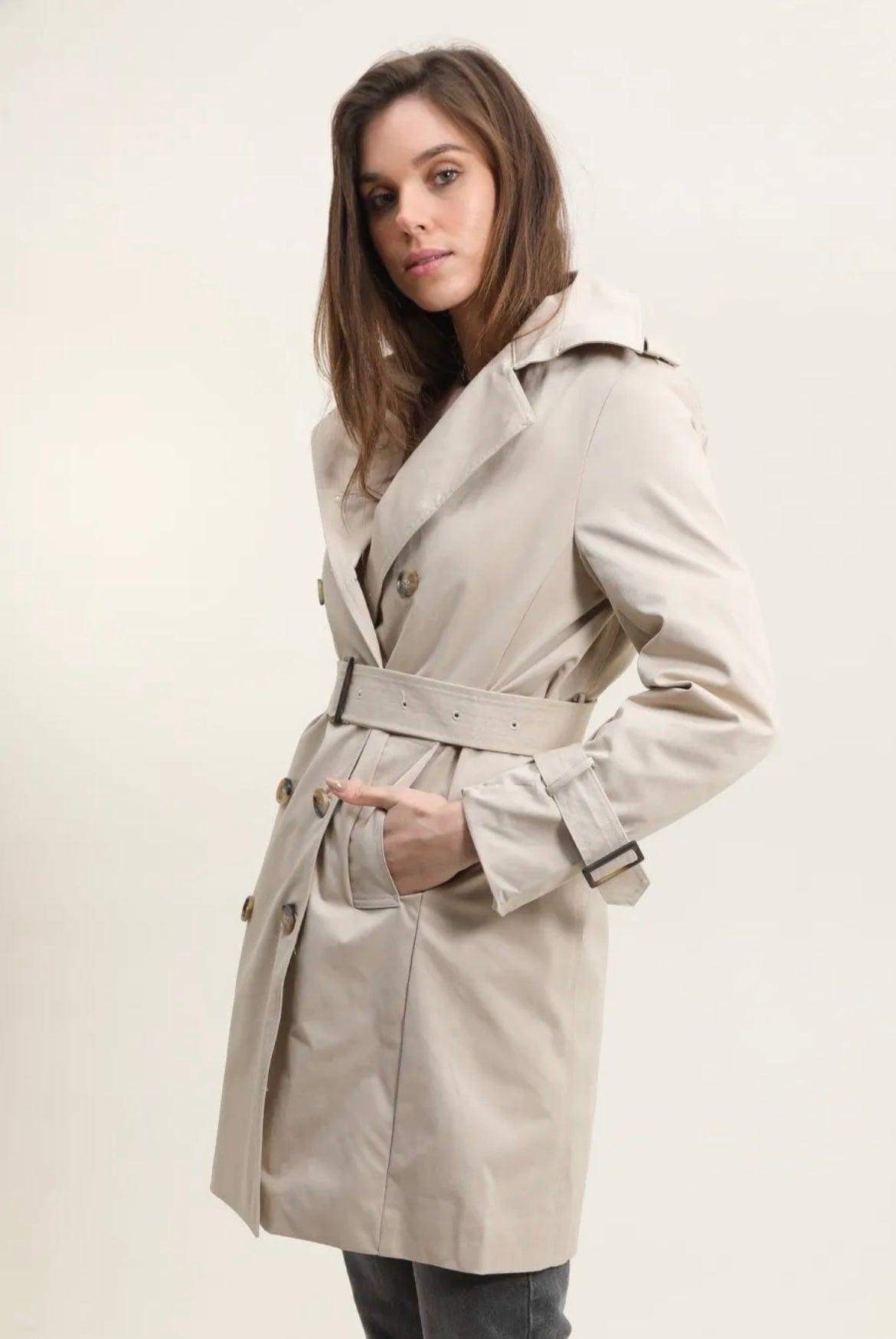 Attrait Paris - Manteau trench style couleur sable - Le Petit Placard