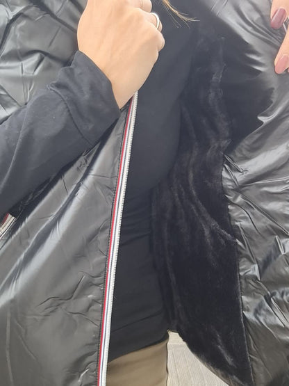 Attrait Paris - Veste sans manche fourré et imperméable avec capuche noir Attrait Paris