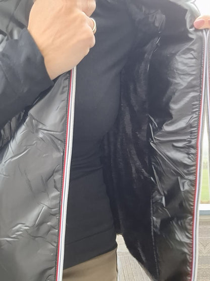 Attrait Paris - Veste sans manche fourré et imperméable avec capuche noir Attrait Paris