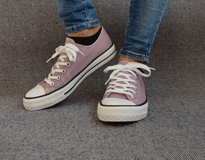 Chaussures baskets basses toile violet style Converse