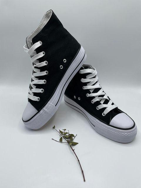 Baskets hautes tissu inscription "amour" style converse - Le Petit Placard