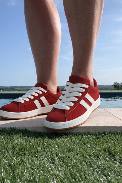 Baskets Type Campus Bordeaux – Sneakers Femme Style Urbain