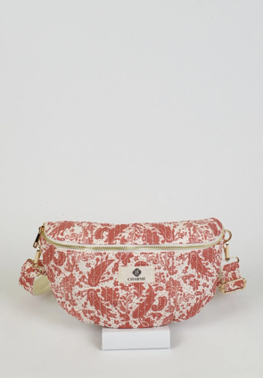 Sac Banane Femme – Coton Fleuri Corail