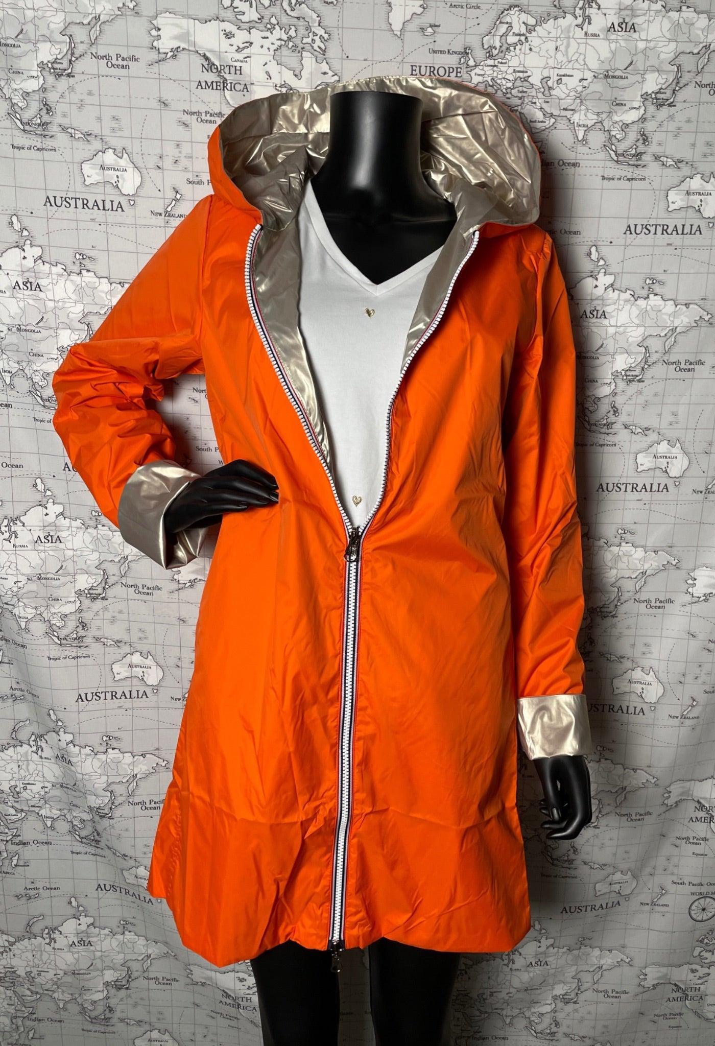 Imperméable réversible long sans garnissage ouate couleur Orange doré Laura Jo - Le Petit Placard