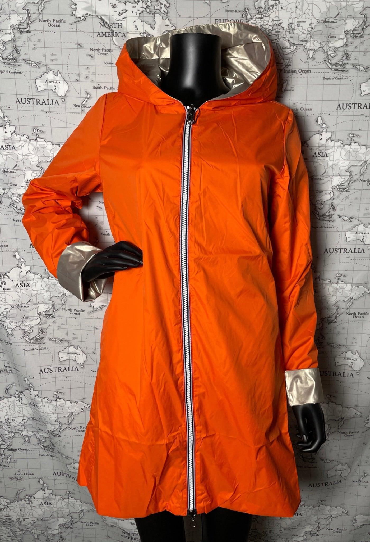 Imperméable réversible long sans garnissage ouate couleur Orange doré Laura Jo - Le Petit Placard