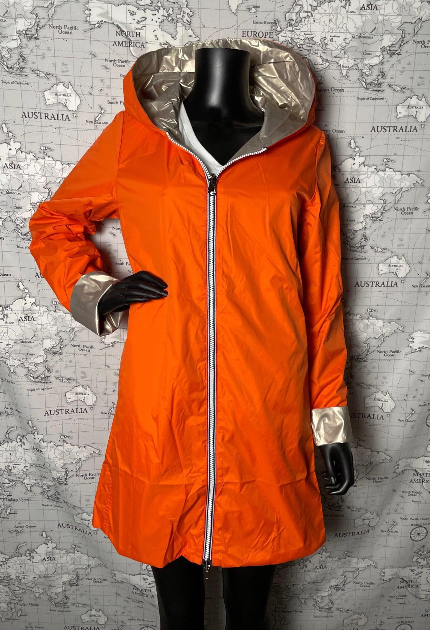 Imperméable réversible long sans garnissage ouate couleur Orange doré Laura Jo - Le Petit Placard