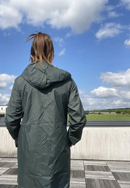 Imperméable Réversible Long Vert Forêt/Doré à Capuche – Laura Jo Laura Jo