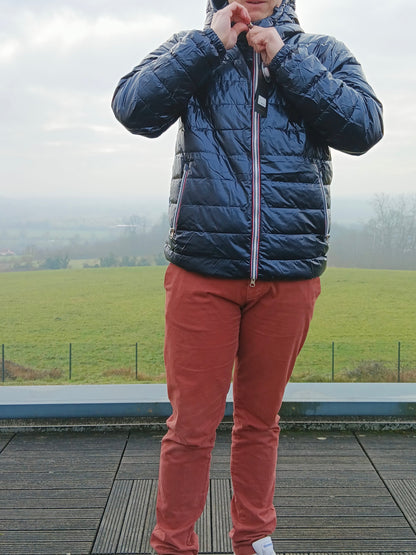 Laura Jo - Doudoune HOMME courte imperméable et réversible matelassé bleu marine Laura Jo