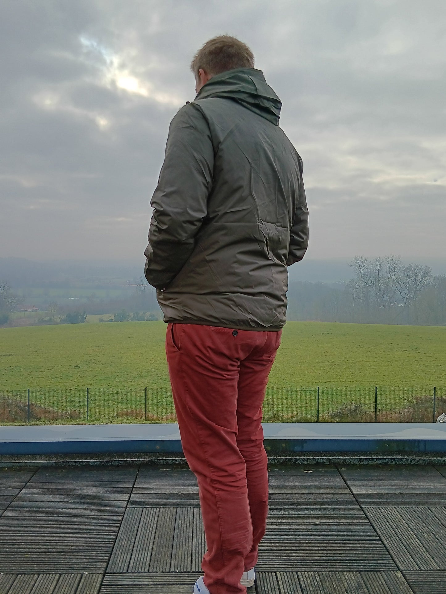 Laura Jo - Doudoune HOMME courte imperméable et réversible matelassé kaki Laura Jo