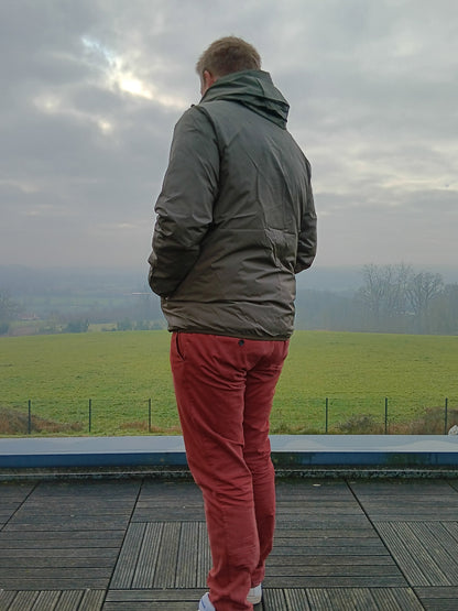 Laura Jo - Doudoune HOMME courte imperméable et réversible matelassé kaki Laura Jo