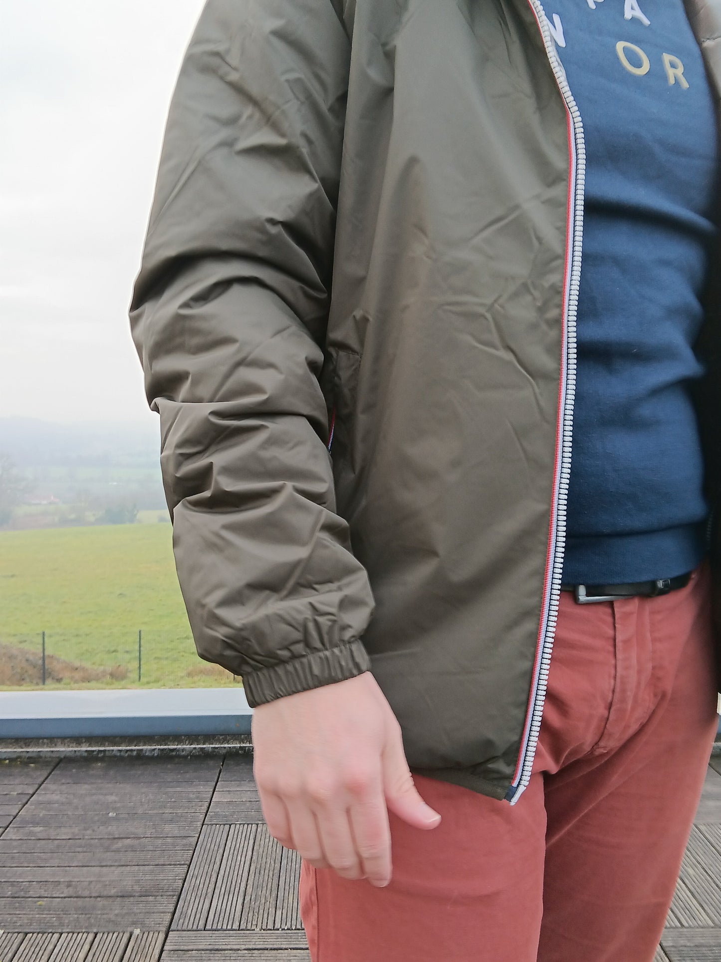 Laura Jo - Doudoune HOMME courte imperméable et réversible matelassé kaki Laura Jo