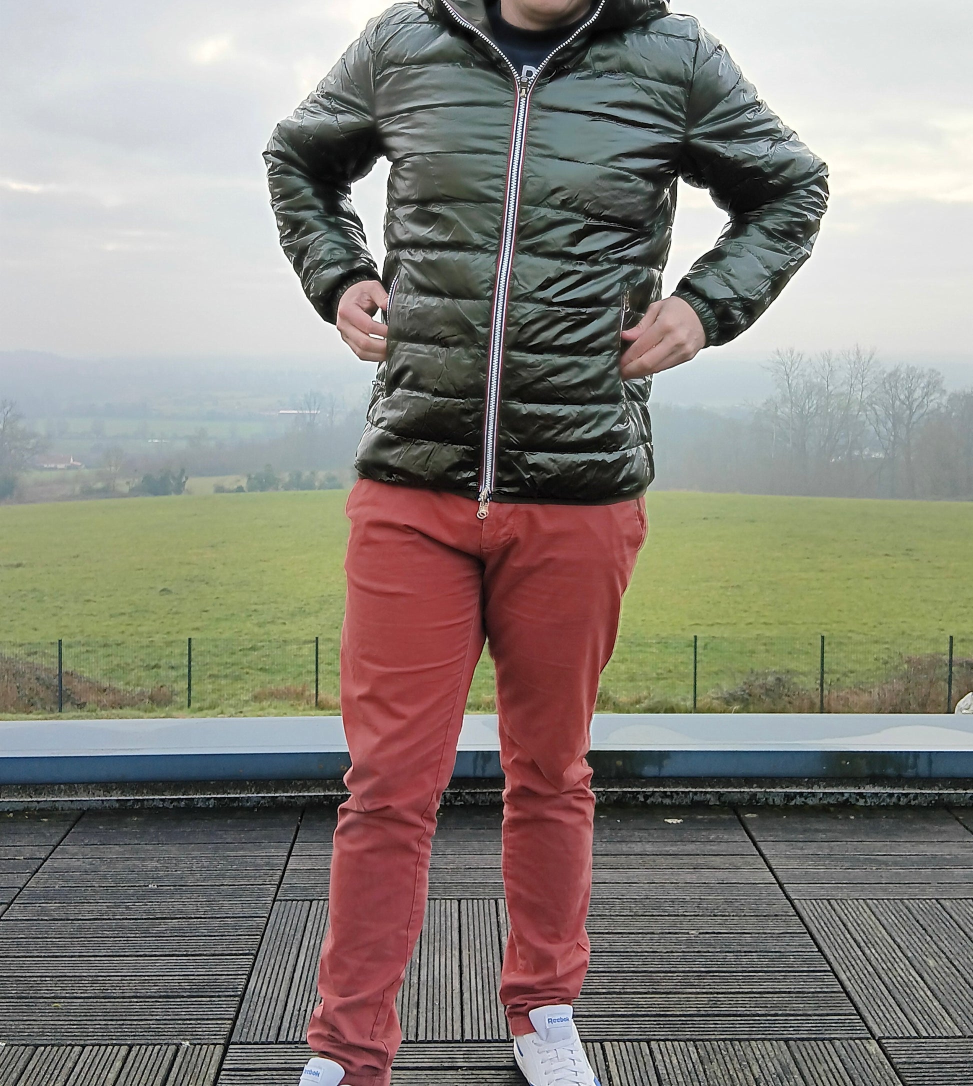 Laura Jo - Doudoune HOMME courte imperméable et réversible matelassé kaki Laura Jo