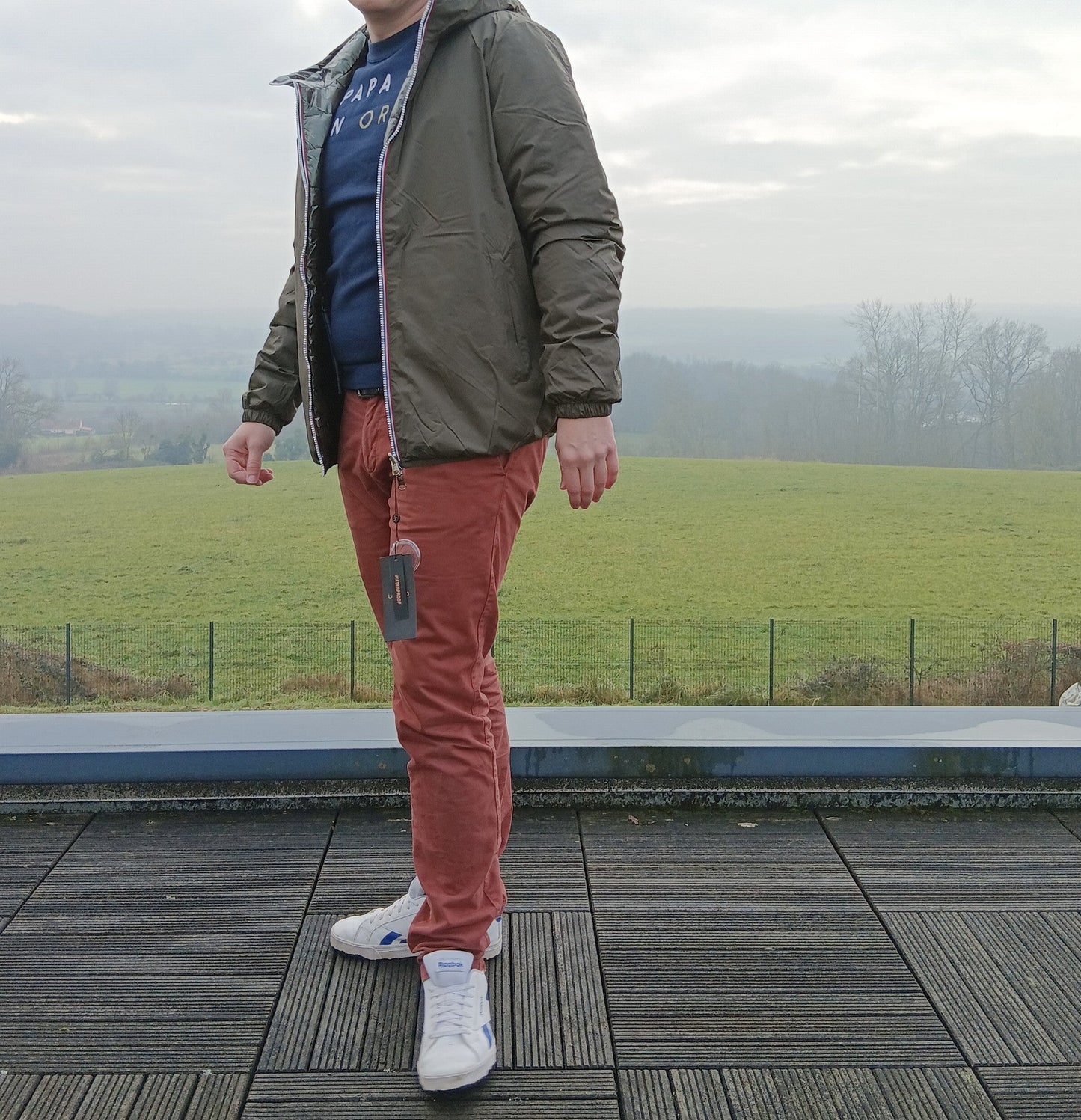 Laura Jo - Doudoune HOMME courte imperméable et réversible matelassé kaki Laura Jo