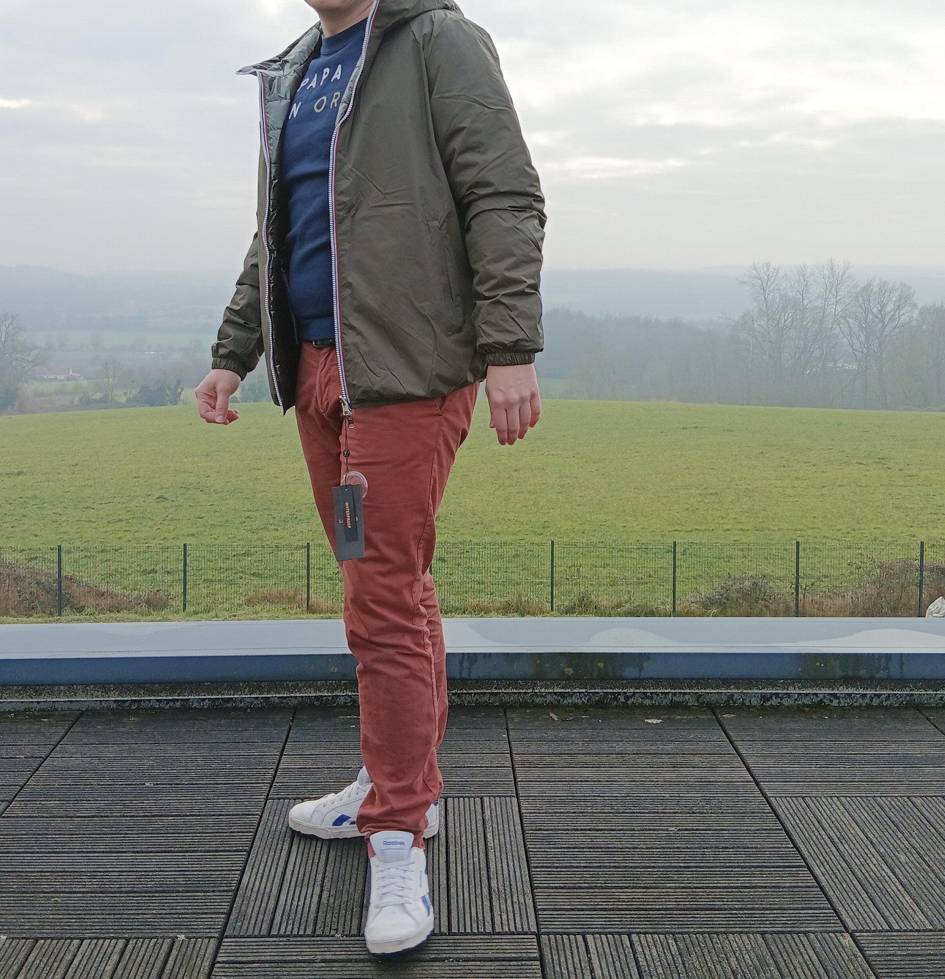 Laura Jo - Doudoune HOMME courte imperméable et réversible matelassé kaki Laura Jo