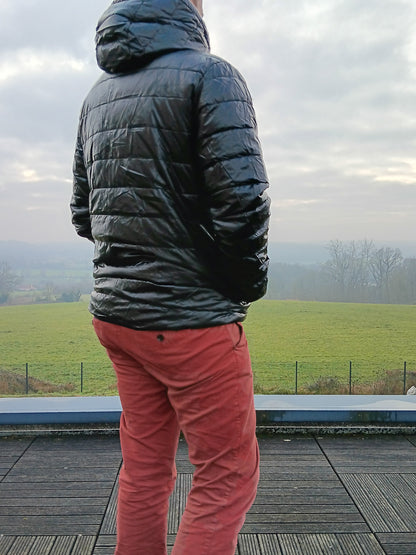 Laura Jo - Doudoune HOMME courte imperméable et réversible matelassé noir Laura Jo