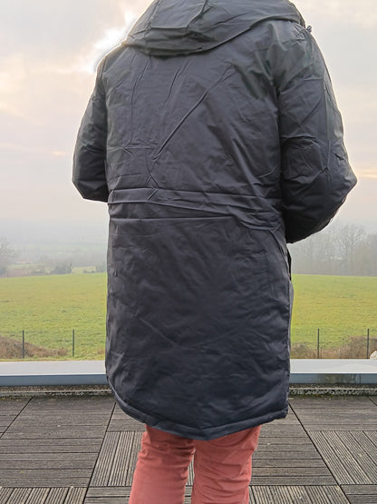 Laura Jo - Doudoune HOMME longue imperméable et réversible matelassé bleu marine Laura Jo