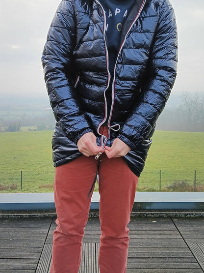Laura Jo - Doudoune HOMME longue imperméable et réversible matelassé bleu marine Laura Jo