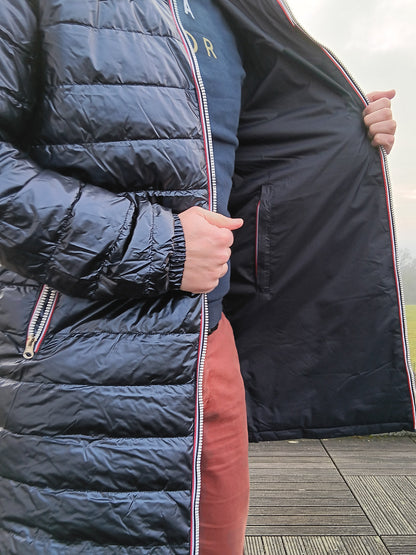 Laura Jo - Doudoune HOMME longue imperméable et réversible matelassé bleu marine Laura Jo