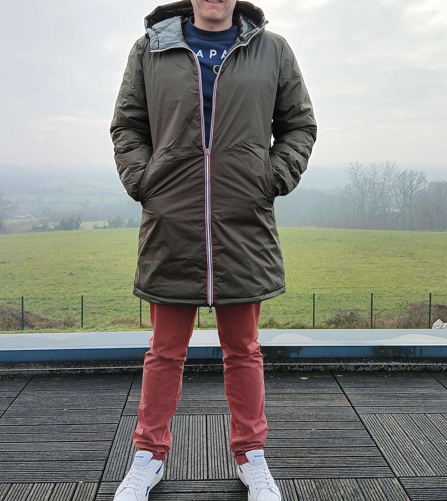 Laura Jo - Doudoune HOMME longue imperméable et réversible matelassé kaki Laura Jo