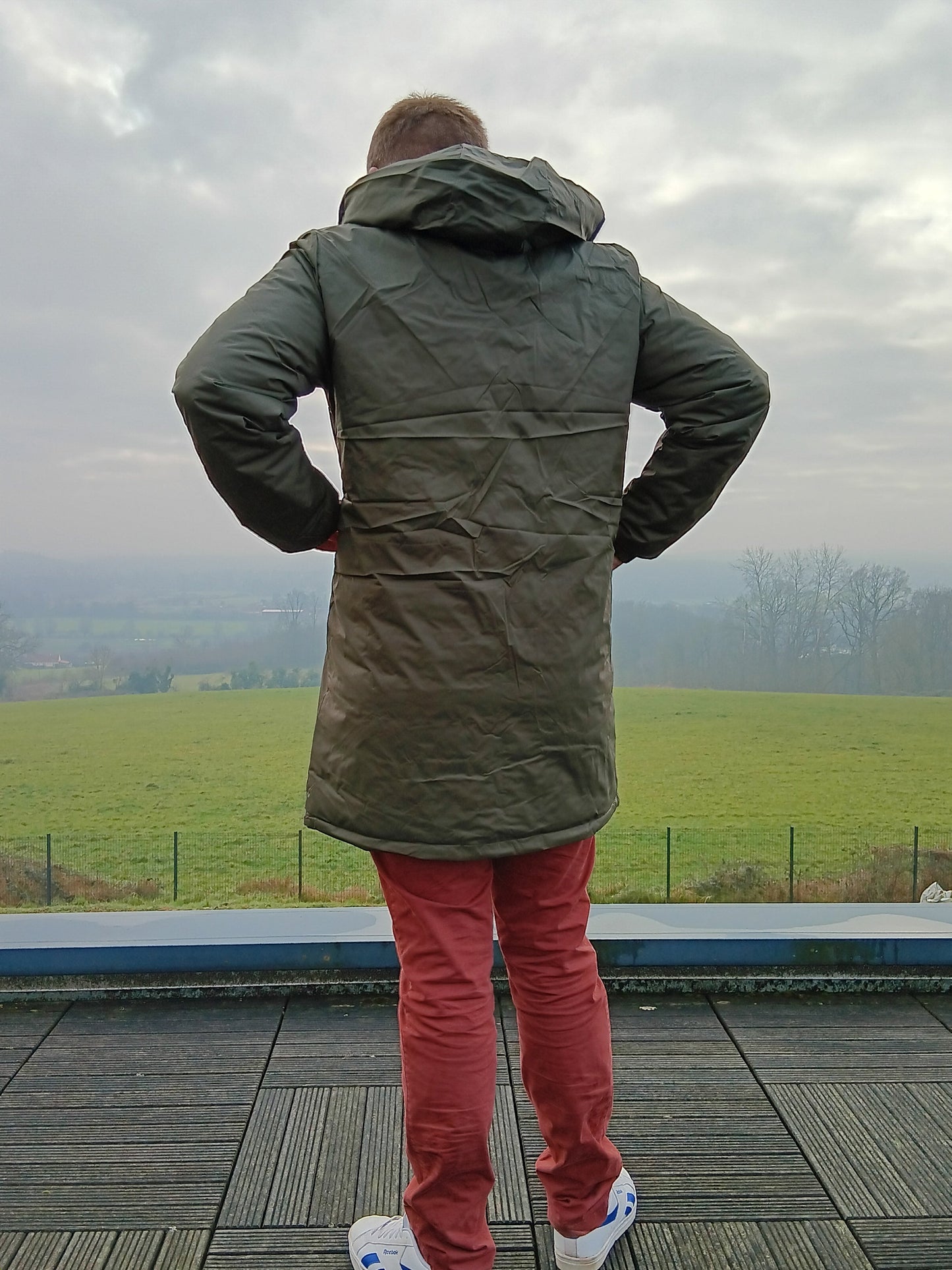 Laura Jo - Doudoune HOMME longue imperméable et réversible matelassé kaki Laura Jo