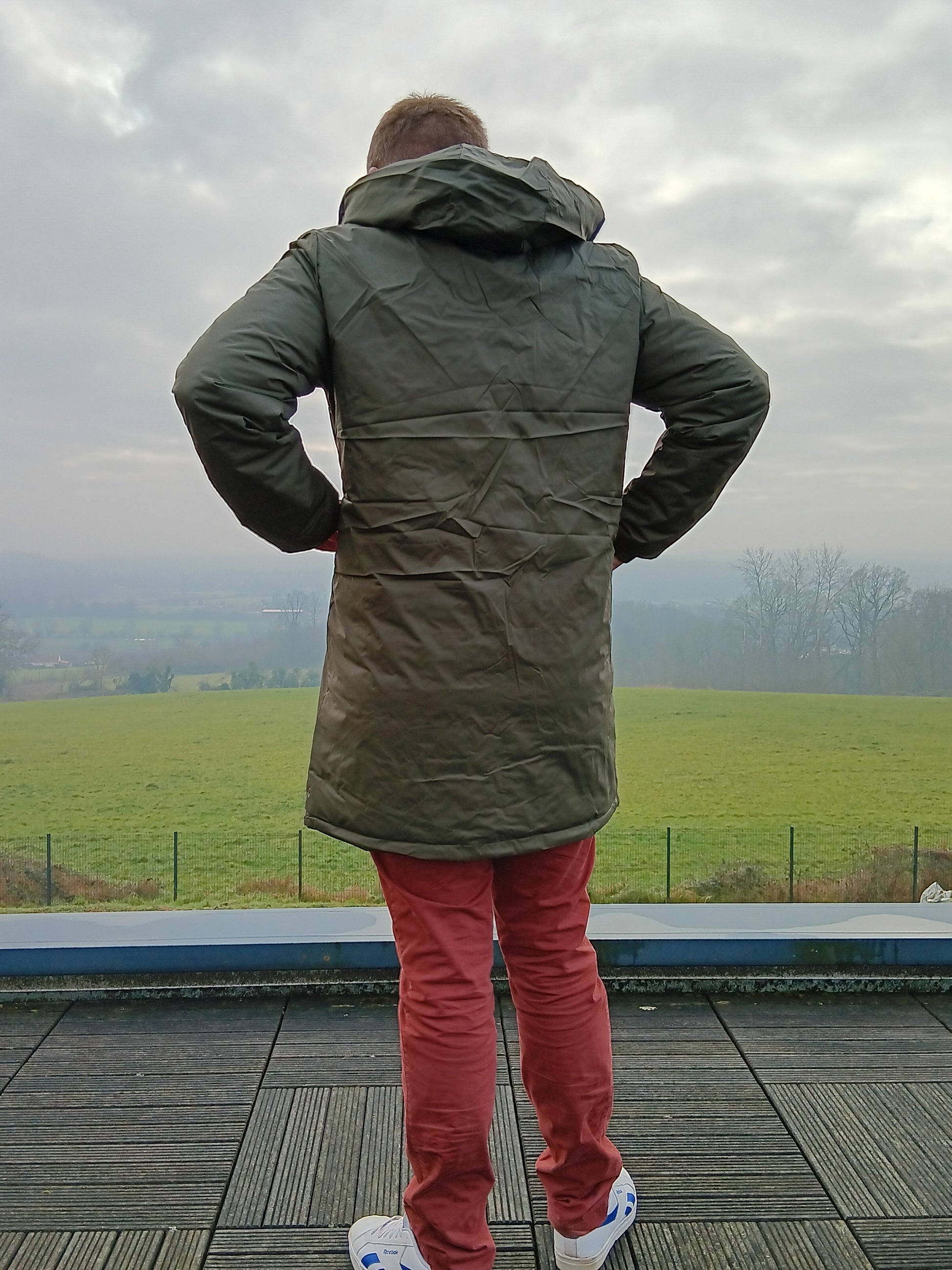 Laura Jo - Doudoune HOMME longue imperméable et réversible matelassé kaki Laura Jo